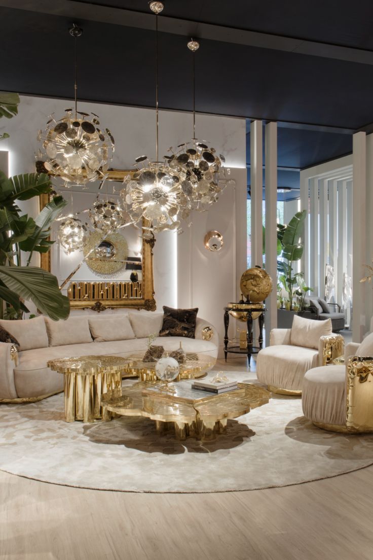 Luxury interior design showcase with modern furniture and elegant decor