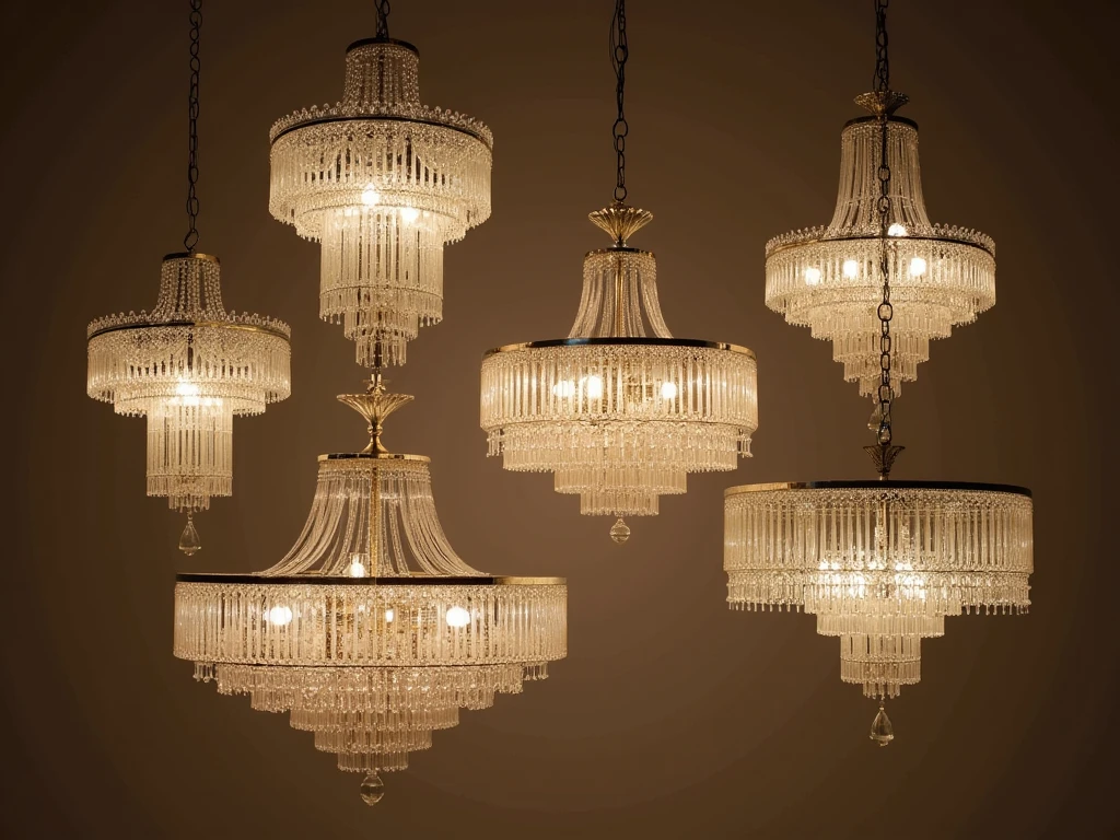 Designer lighting fixtures including chandeliers and modern pendant lights