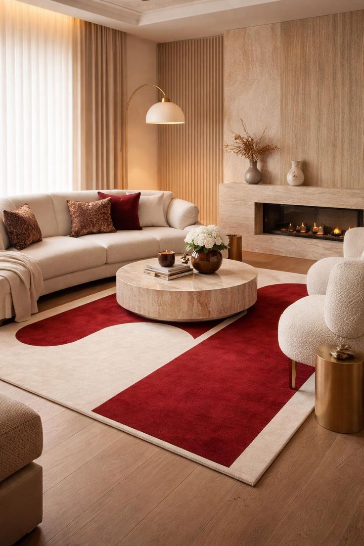 Contemporary luxury interior featuring rich textures, statement pieces, and sophisticated design
